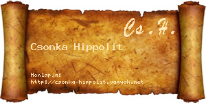 Csonka Hippolit névjegykártya