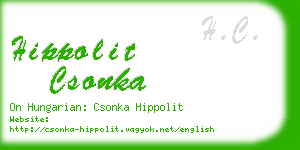 hippolit csonka business card
